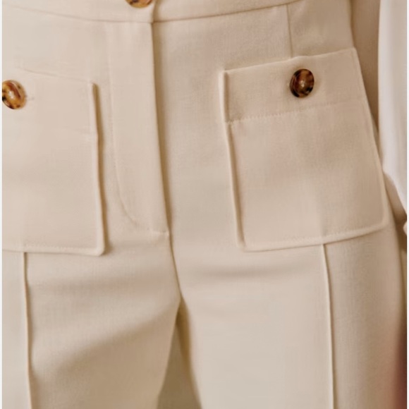 Sezane White Fabric Detail Pants - Picture 7 of 8